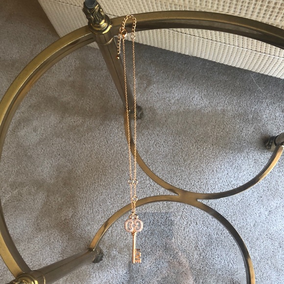 Gold “Love” Key Crystal Costume Jewelry Necklace - Picture 3 of 6